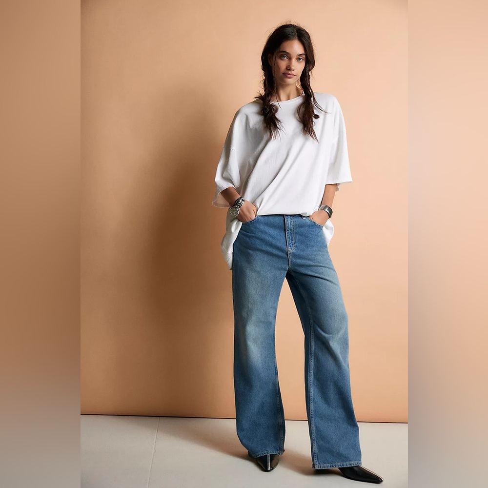 We The Free Tinsley Baggie High Rise Straight Jeans 90’s Carpenter Inspired 30